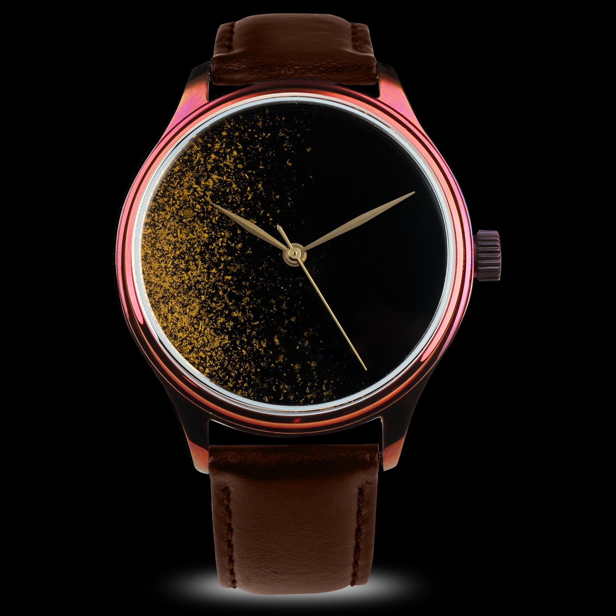 超ド派手　ゴールドウィン　150 ドリームウォッチ・廣田漆×金箔｜漆文字盤の日本製自動巻き時計