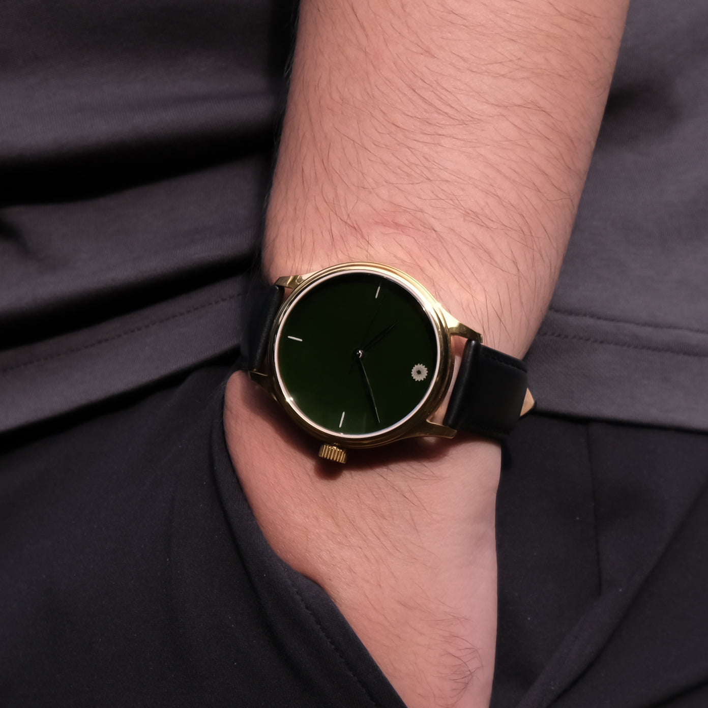 ayashna専用　自動巻き腕時計　 36mm　エクワンタイプ　動作確認済 自動巻き腕時計 Odaka / Seaweed black | 自動巻き 機械式 腕時計 36mm