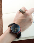 Wancher（ワンチャー）ウォッチ ドリームウォッチ 広田日美塗自動巻き腕時計。宮田9015ムーブメント搭載、金粉入りクラックダイアル付き漆塗り文字盤。